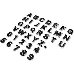 DNA Motoring EM-L-LETTER-Q-BK Black Letter Metal Decal Emblem Badge Sticker for Auto Car Truck Motorcycle Logo - Q
