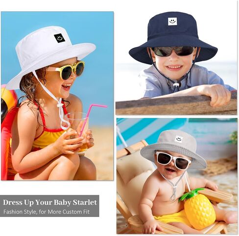 Baby Toddler Sun Hat,Kids Summer UPF 50+ Foldable Beach Bucket Hat for Boys Girls Children in Saudi Arabia