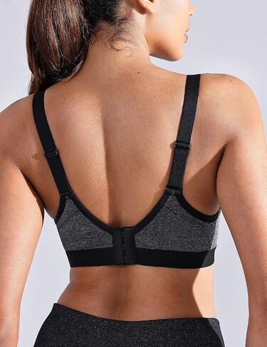 ZeroBound Women's Sports Bra High Impact Lightly Lined Underwire V Neck Full Figure Running Workout Bras in Saudi Arabia