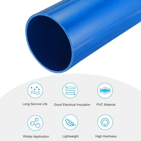 MECCANIXITY أنبوب دائري صلب PVC 101.6 مللي متر (4 بوصة) ID 110 مللي متر OD 350 مللي متر أزرق عالي التأثير لأنابيب المياه الحرف كابل الأكمام in Kuwait