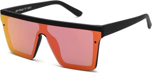 JIM HALO Flat Top Shield Sunglasses Square Mirror Rimless Glasses for Women Men in Kuwait