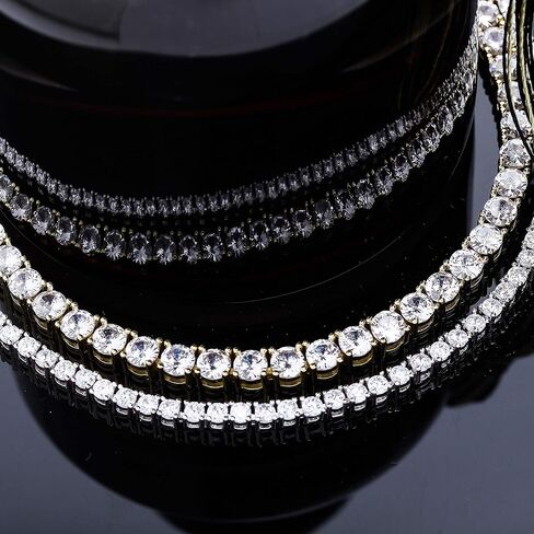 سوار تنس TOPGRILLZ للنساء صف واحد 3-6 مم مطلي بالذهب عيار 14 قيراط مكعب زركونيا ذهبي سوار تنس كلاسيكي للرجال مجوهرات بسيطة in Kuwait