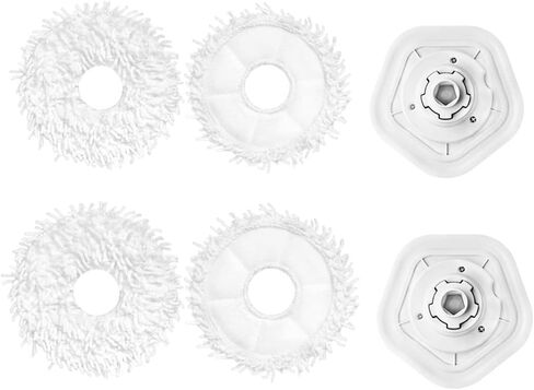 Vacuum Cleaner Replacement Parts 4 Cleaner Mop Pads Cloth + 2 Mop Holder for Dreametech W10 Pro W10 Robot Vacuum Cleaner in Saudi Arabia