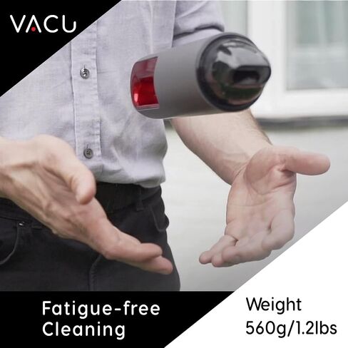 Wireless Handheld Car Vacuum Cleaner - Strong Suction, USB Rechargeable, X-Small, Lightweight, Gray & Red with 3-in-1 Accessories Set - Ergonomic, Compact and Easy to Use in Saudi Arabia