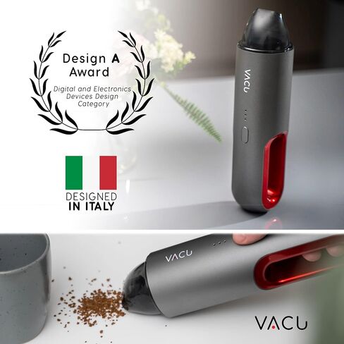 Wireless Handheld Car Vacuum Cleaner - Strong Suction, USB Rechargeable, X-Small, Lightweight, Gray & Red with 3-in-1 Accessories Set - Ergonomic, Compact and Easy to Use in Saudi Arabia