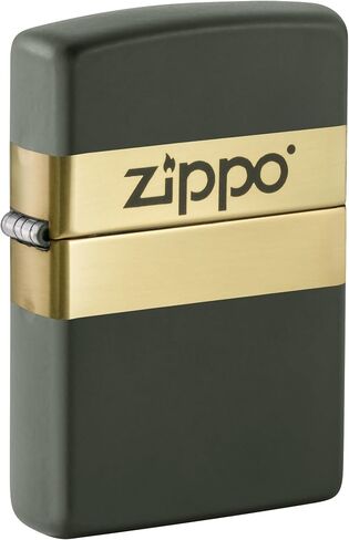 Zippo Lighter: Ribbon with Zippo Logo, Engraved - Green Matte 81492 in Saudi Arabia