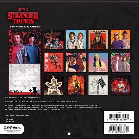 تقويم Stranger Things 2023 - حزمة تقويم صغيرة فاخرة 2023 Stranger Things مع أكثر من 100 ملصق تقويم (هدايا تلفزيونية من Stranger Things، لوازم مكتبية) in Saudi Arabia