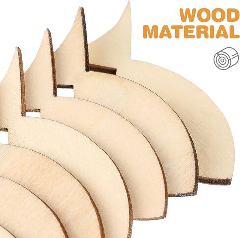 Wakauto 100pcs Wood Fish Cutouts Natural Sea Animal Cutout Shapes DIY Wooden Embellishment Slices for Art Crafts in Saudi Arabia