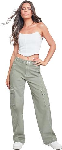 YMI Jeans Women's Cargo Pants with Front Seam in Saudi Arabia