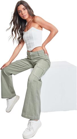 YMI Jeans Women's Cargo Pants with Front Seam in Saudi Arabia