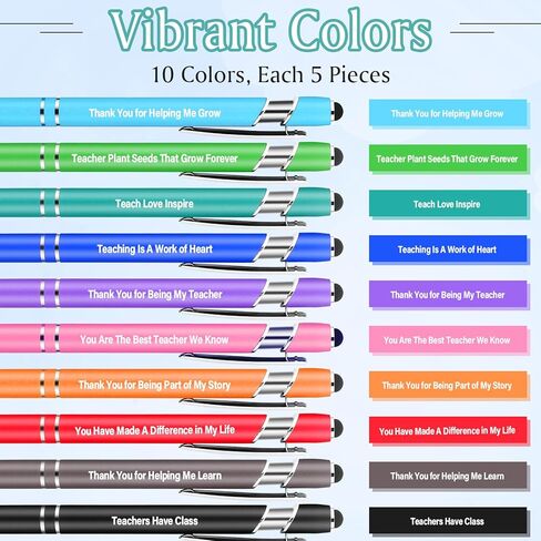 50 قطعة من الأقلام الملهمة بكميات كبيرة، أقلام حبر جاف مضحكة، أقلام حبر سوداء، هدايا تقدير الموظفين، هدايا الكنيسة الدينية المسيحية لزملاء العمل والنساء والرجال والممرضات والمدرسين والطلاب والمعلمين in Kuwait