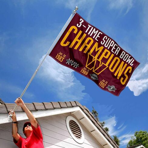 Washington Commanders 3X and 3 Time Super Bowl Champions Flag Outdoor Indoor 3x5 Foot Banner in Saudi Arabia