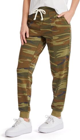 بنطال الركض النسائي البديل، بنطال رياضي ذو لون معدني مغسول فرينش تيري طويل لعطلة نهاية الأسبوع in Kuwait