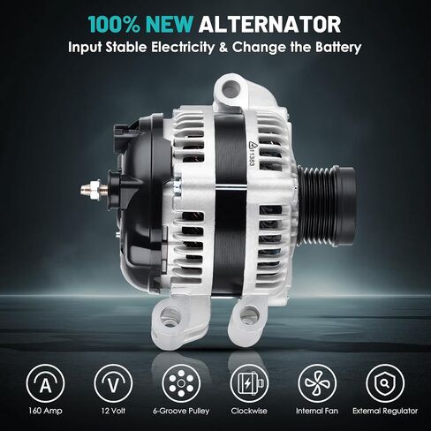 11383 Car Alternator 12V 160 Amp, 6-Groove Pulley Fit for Chrysler 300 2008-201, for Dodge Challenger 2008-2010, for Charger 2008-2013, for Magnum 2008 Automotive Replacement Alternators in Saudi Arabia