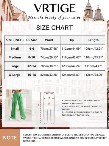 Vrtige Women's Criss Cross High Waist Pleated Wide Leg Long Pants Office Work Trousers in Saudi Arabia