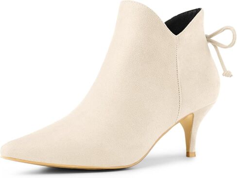 Allegra K Women's Pointed Toe Kitten Heel Ankle Booties in Kuwait