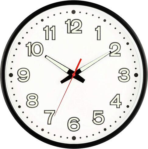ساعة حائط عصرية بإضاءة ليلية مقاس 12 بوصة من Fasmov، ساعات حائط كوارتز صامتة غير موقوتة، تعمل بالبطارية، سهلة القراءة لساعة ديكور المنزل والمكتب والمدرسة in Kuwait