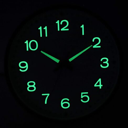 ساعة حائط عصرية بإضاءة ليلية مقاس 12 بوصة من Fasmov، ساعات حائط كوارتز صامتة غير موقوتة، تعمل بالبطارية، سهلة القراءة لساعة ديكور المنزل والمكتب والمدرسة in Kuwait