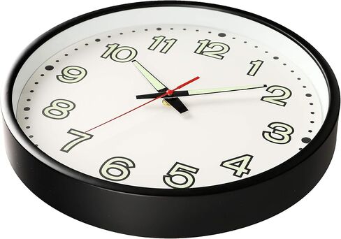 ساعة حائط عصرية بإضاءة ليلية مقاس 12 بوصة من Fasmov، ساعات حائط كوارتز صامتة غير موقوتة، تعمل بالبطارية، سهلة القراءة لساعة ديكور المنزل والمكتب والمدرسة in Kuwait