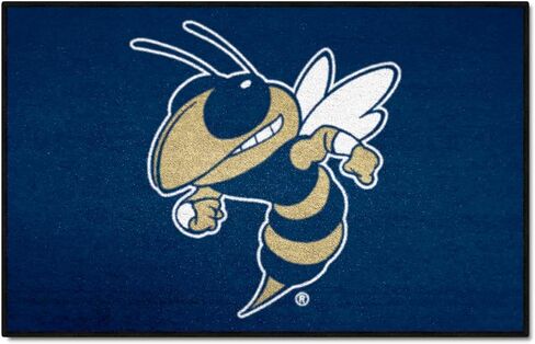FANMATS 23991 Georgia Tech Yellow Jackets Starter Mat Accent Rug - 19in. x 30in. | Sports Fan Home Decor Rug and Tailgating Mat - "Buzz" Logo, Navy in Saudi Arabia