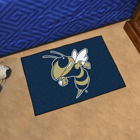 FANMATS 23991 Georgia Tech Yellow Jackets Starter Mat Accent Rug - 19in. x 30in. | Sports Fan Home Decor Rug and Tailgating Mat - "Buzz" Logo, Navy in Saudi Arabia