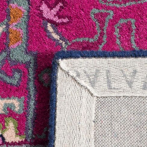 SAFAVIEH Bellagio Collection 2'3" x 7' Ivory / Pink BLG541A Handmade Medallion Premium Wool Runner Rug in Saudi Arabia
