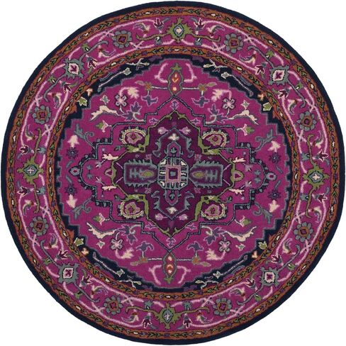SAFAVIEH Bellagio Collection 2'3" x 7' Ivory / Pink BLG541A Handmade Medallion Premium Wool Runner Rug in Saudi Arabia