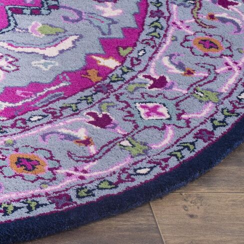 SAFAVIEH Bellagio Collection 2'3" x 7' Ivory / Pink BLG541A Handmade Medallion Premium Wool Runner Rug in Saudi Arabia