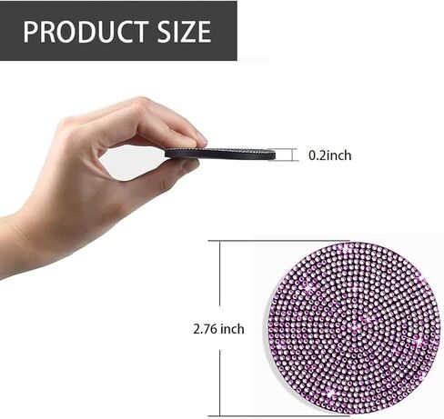 2 عبوة من قواعد أكواب السيارة لحاملات أكواب السيارات، حصيرة كأس مشروبات السيارة الكريستالية مثالية للنساء والفتيات (كريستال وردي) in Kuwait