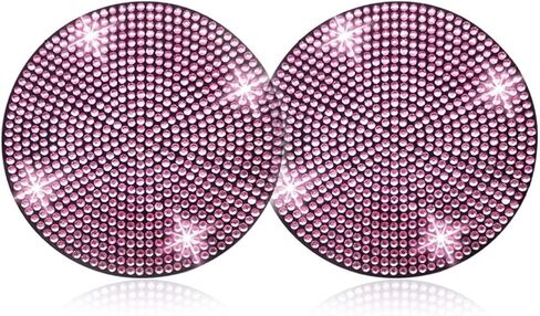 2 عبوة من قواعد أكواب السيارة لحاملات أكواب السيارات، حصيرة كأس مشروبات السيارة الكريستالية مثالية للنساء والفتيات (كريستال وردي) in Kuwait