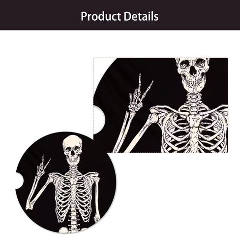 4 قطع قواعد أكواب للسيارة ماصة للمشروبات، قواعد سيارة من حجر السيراميك الماص للمشروبات وإكسسوارات السيارة للهالوين مع قاعدة من الفلين، هيكل عظمي مضحك لجمجمة الهالوين لحاملي الأكواب in Kuwait