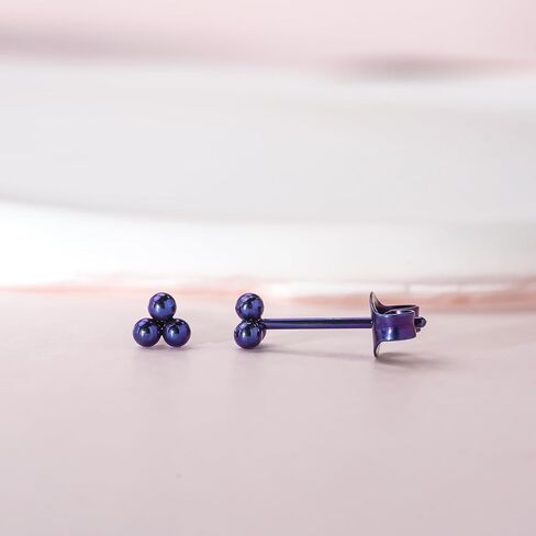 Limerencia Pure Titanium Hypoallergenic Earrings | Tiny Trinity Ball Stud Earrings | Minimalist,Implant Grade | Suitable for Sensitive Ears Delicate Jewelry in Kuwait