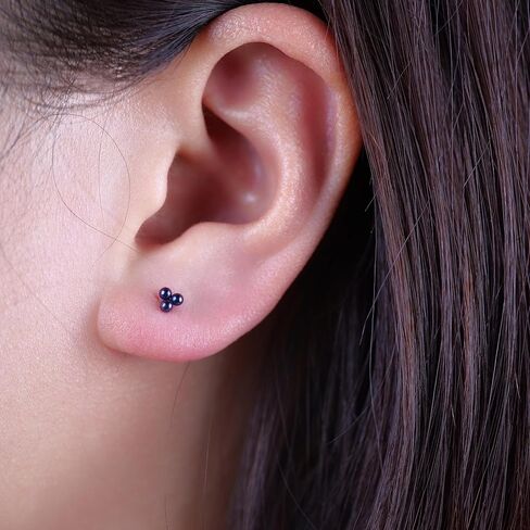 Limerencia Pure Titanium Hypoallergenic Earrings | Tiny Trinity Ball Stud Earrings | Minimalist,Implant Grade | Suitable for Sensitive Ears Delicate Jewelry in Kuwait