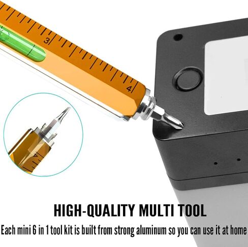 مجموعة أقلام متعددة الأدوات مكونة من قطعتين، هدايا عيد الأب للأب، هدايا أقلام أدوات رائعة مع قلم لمس، مسطرة، مستوى، قلم حبر جاف، شاشة تعمل باللمس، هدية عيد الأب من زوجة الابن والابن in Kuwait