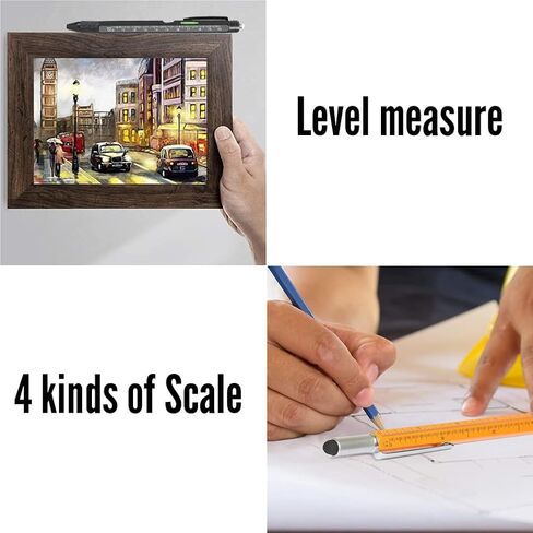 مجموعة أقلام متعددة الأدوات مكونة من قطعتين، هدايا عيد الأب للأب، هدايا أقلام أدوات رائعة مع قلم لمس، مسطرة، مستوى، قلم حبر جاف، شاشة تعمل باللمس، هدية عيد الأب من زوجة الابن والابن in Kuwait