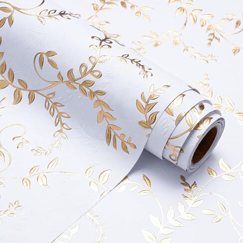 WRAPAHOLIC 3D Kraft Wedding Wrapping Paper Roll - Mini Roll - 17 Inch x 16.5 Feet - Silver and White Leaves Design with Embossed Perfect for Birthday, Bridal Shower, Wedding, Baby Shower in Saudi Arabia