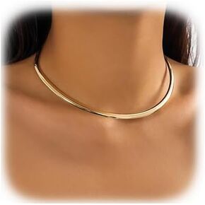 Simple Open Adjustable Choker Necklaces Metal Clavicle Chain Necklace Summer Beach Neck Body Jewelry Statement Collar Body Chain Necklace for Women