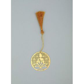 ADORAA's Jaali Buddha Golden Brass Metal Bookmark with Golden Tassel - Perfect Gift for Friends & Family