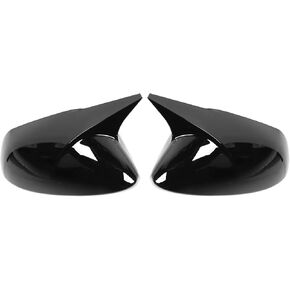 Pair Side Mirror Cover Horn Style Protector Housing Fit for Corolla Sedan Hatchback Side Mirror Shell Car Exterior Parts(Black)
