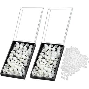 Temporary Fake Tooth Cap Crown,140 Pieces Front Teeth with Thermal Beads Cap Filler for Teaching or DIY