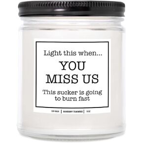 YouNique Designs Moving Away Gift Candle 9 oz - Moving Away Gifts for Friends, Neighbors, Farewell Gifts for People Moving Away, Going Away Gifts for Someone Moving Away (Mahogany Teakwood)