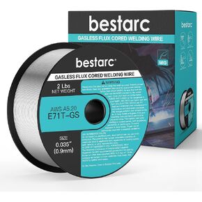 Flux Core Welding Wire, 0.035" E71T-GS Gasless MIG Wire, Mild Steel MIG Welding Wire with Low Splatter, 2-Pound Spool