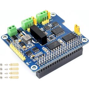 2-CH CAN HAT+ 2-Channel Isolated CAN Bus Expansion HAT for Raspberry Pi 5/4B/3B+/3B/2B/Zero 2W/Zero W/Zero WH,MCP2515 and SN65HVD230 Dual Chips HAT+ Standard Support Stacking with Other Modules