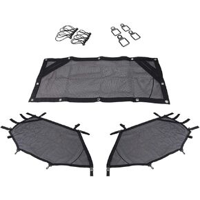 Window Net Roll Cage Mesh Net Guard Front Rear Right and Left Window Shade Shield Cover Door Scratch Prevention Compatible for UTV Polaris RZR 570 800 1000 900 RZR XP Turbo 2015-2019 2 Seater