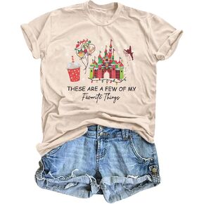Christmas Magic Castle Shirt Women Xmas Friends Magic Kingdom Shirts Novelty Holiday Graphic Short Sleeve Top Tee