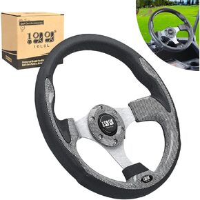 10L0L Golf Cart Steering Wheel Universal and Ergonomic,Hygroscopicity,Antiskid,Fit for EZGO TXT/RXV/Valor,Club Car DS/Precedent/Onward/Tempo and Yamaha Golf Carts,Carbon Fibre