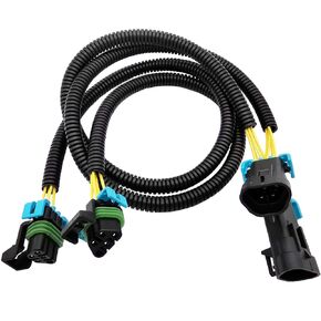 2PCS Black Oxygen O2 Sensor Header Extension Harness 24 inches long for LS2 LS3 LS7 2005-2013 C6 Corvette 2010-2013 Camaro Front Sensor