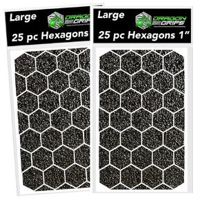 Rubber Grip Tape 1 Inch Black Hexagon 25pc Multi Purpose Grip Stickers, Grip Tape for Handles, Add Grips to Almost Anything, Self Adhesive Cell Phone Grip Tape, Gaming Mouse Grip Tape 2pk