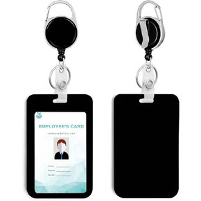 Back&Body Hurts ID Badge Holder with Clip Badge Reels Retractable Heavy Duty, Retractable Badge Holders Reels，Id Badge Holders Retractable for School Office Men Women Teen Kids