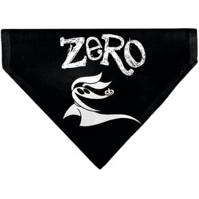 Disney Pet Bandana Nightmare Before Christmas Zero Smiling Pose Black White Slip On Collar Bandana Only